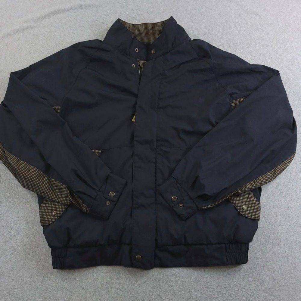 FootJoy DryJoys Jacket Mens Large Black Brown Waterproof Golf Windbreaker Logo